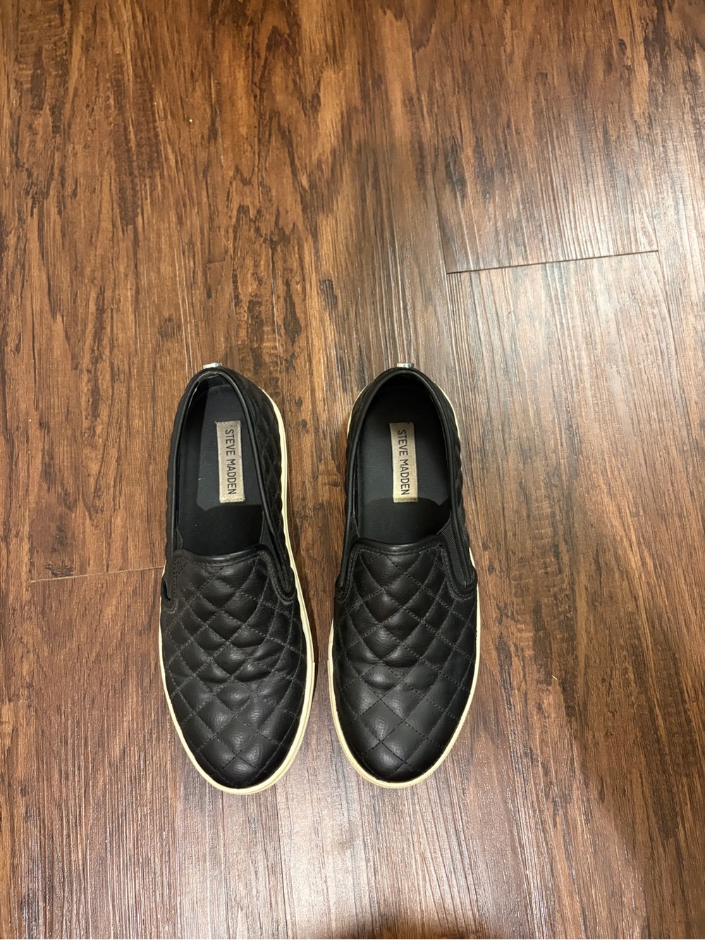 Steve Madden Black Quilted Slip-On Sneakers